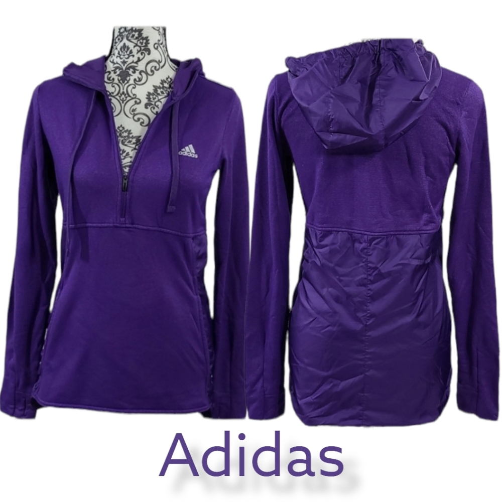 Adidas Performance Quarter-Zip Mixed-Media Hoodie - Picture 3 of 13